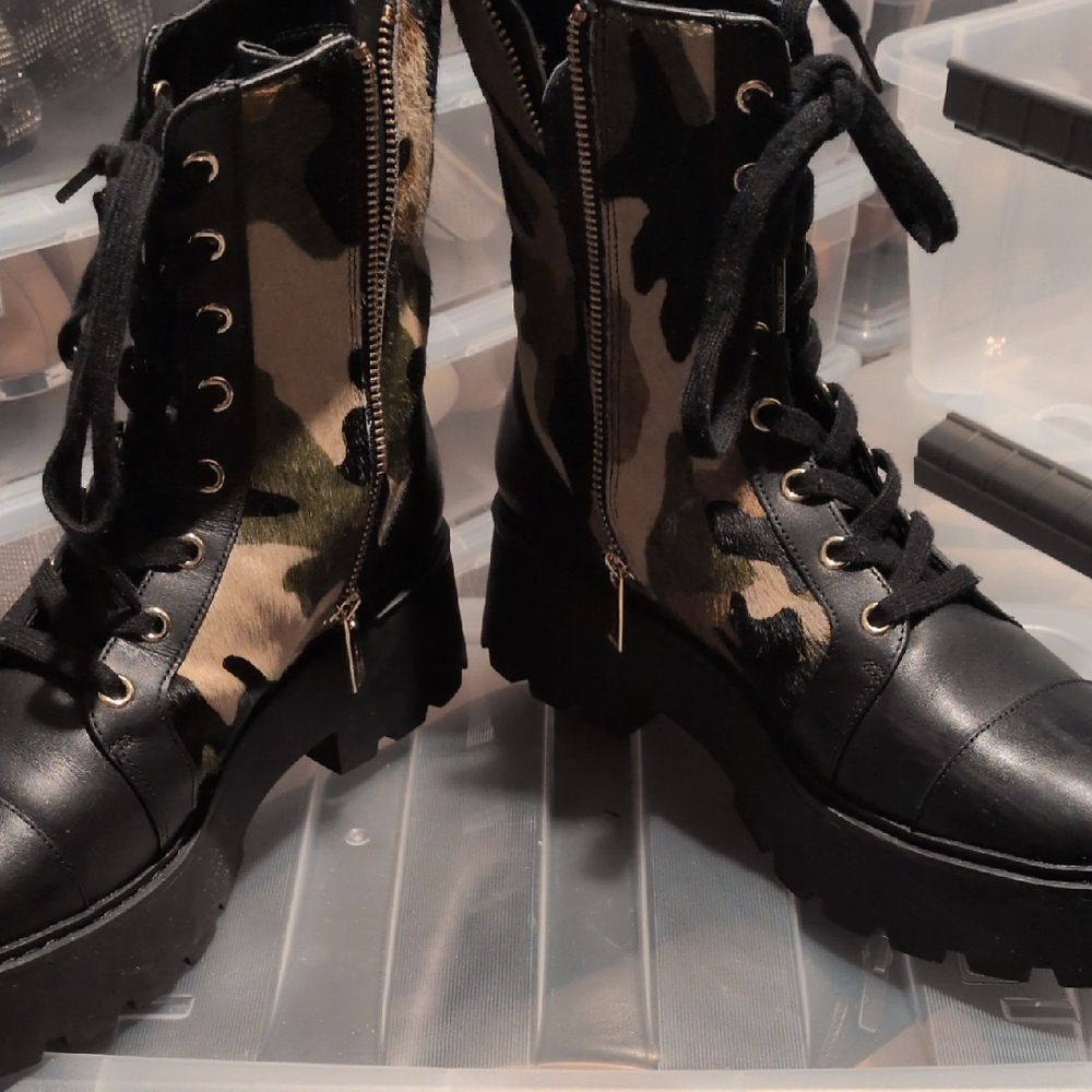 Michael Kors Black and Camouflage Combat Boots - Picture 5 of 5